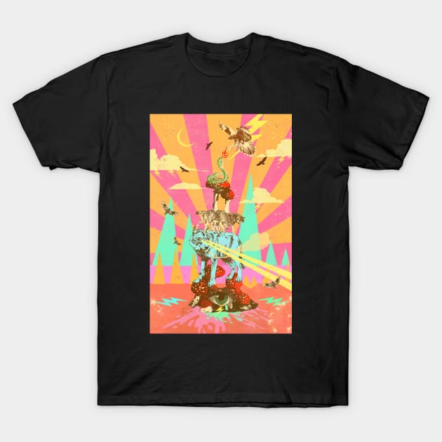 PSYCHEDELIC WOLVES T-Shirt by Showdeer